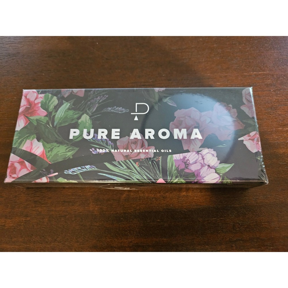 Pure Aroma Essential Oils Set Black 6 Pack Therapeutic Grade Natural